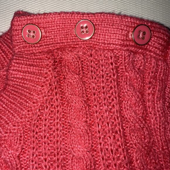 Talbots Sweater Womens Pink Cotton Blend Cable Knit Pullover - Medium Petite - Picture 3 of 7